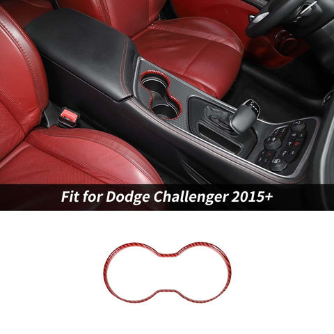 Front Cup Holder Ring Trim Decor Cover Bezel Fit For Dodge Challenger 2015+ Accessories | CheroCar