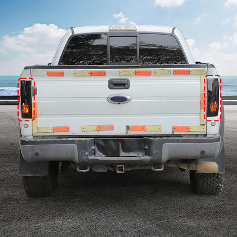 For 2009-2014 Ford F150 Raptor Tail Light Lamp Cover Trim Overlay Smoked Black