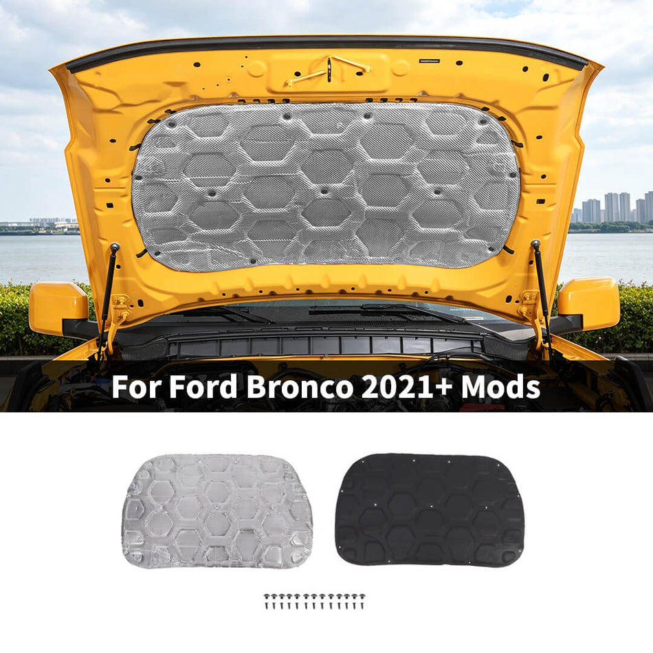 For 2021+ Ford Bronco Engine Hood Heat Insulation Sound Deadener Cotton Cover