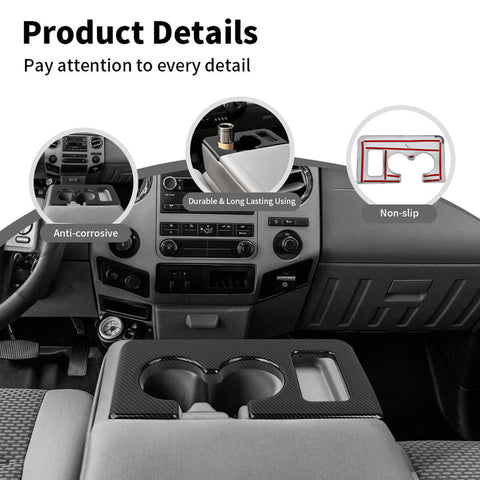 For 2008-2016 Ford F250/F350/F450/F550 Front Armrest Water Cup Holder Trim Panel Cover