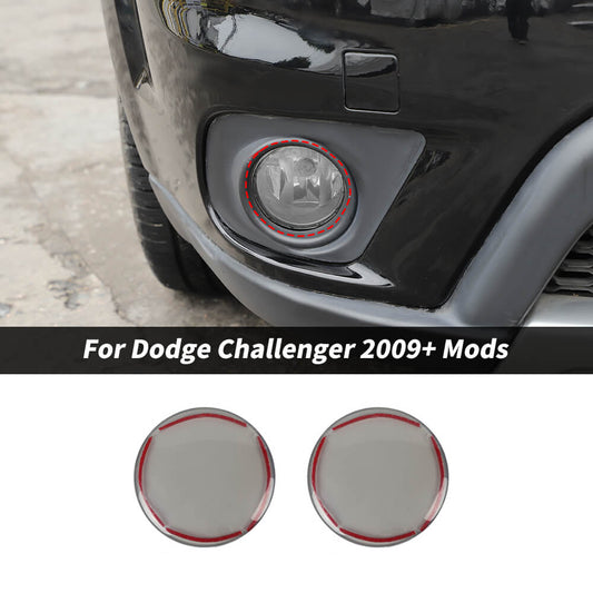 For 2009+ Dodge Challenger/2007-2012 Nitro Smoked Black Front Fog Lamp Light Decor Cover Trim