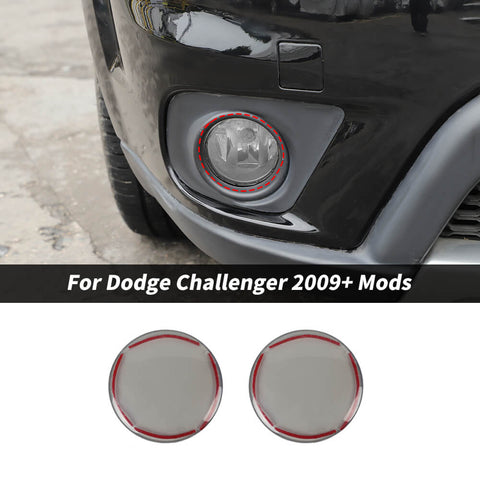 For 2009+ Dodge Challenger/2007-2012 Nitro Smoked Black Front Fog Lamp Light Decor Cover Trim