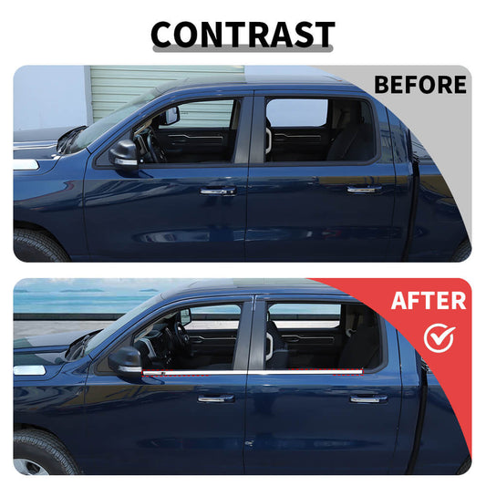 For 2018+ Dodge RAM 1500 Car Window Sills Decor Bars Trims Strip Moldings