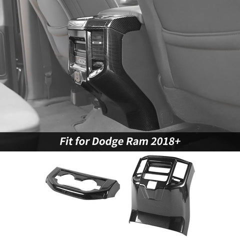 For 2018+ Dodge Ram Rear Air Condition Outlet Vent & Rear Seat Cup Holder Panel Trim