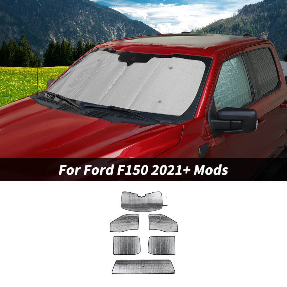 For 2021+ Ford F150 Interior Car Window Sun Shade Custom Sun Visor Full Set