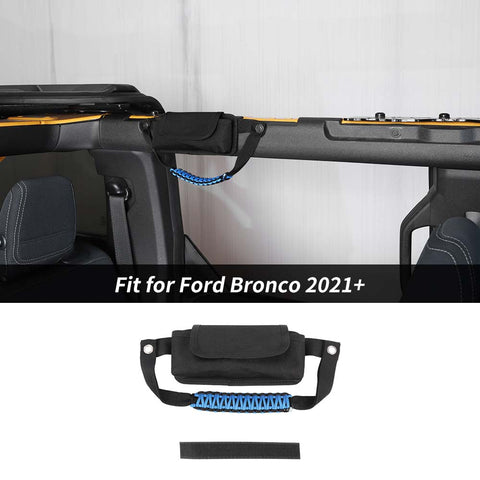 Rear Top Roll Bar Grab Handle Storage Bag Pocket For Ford Bronco 2021+ Accessories | CheroCar