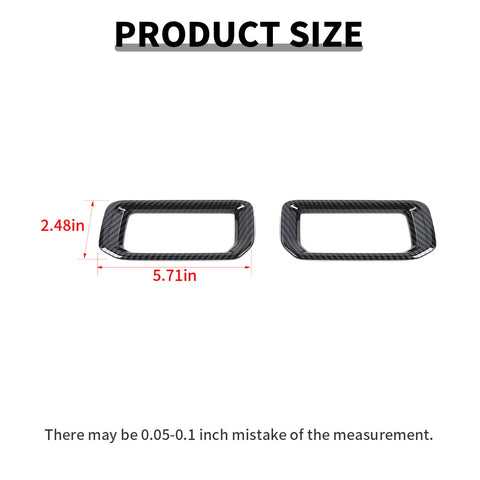 For Ford 2024+  Mustang Center Console Air Vent Trim Rings Carbon Fiber Pattern