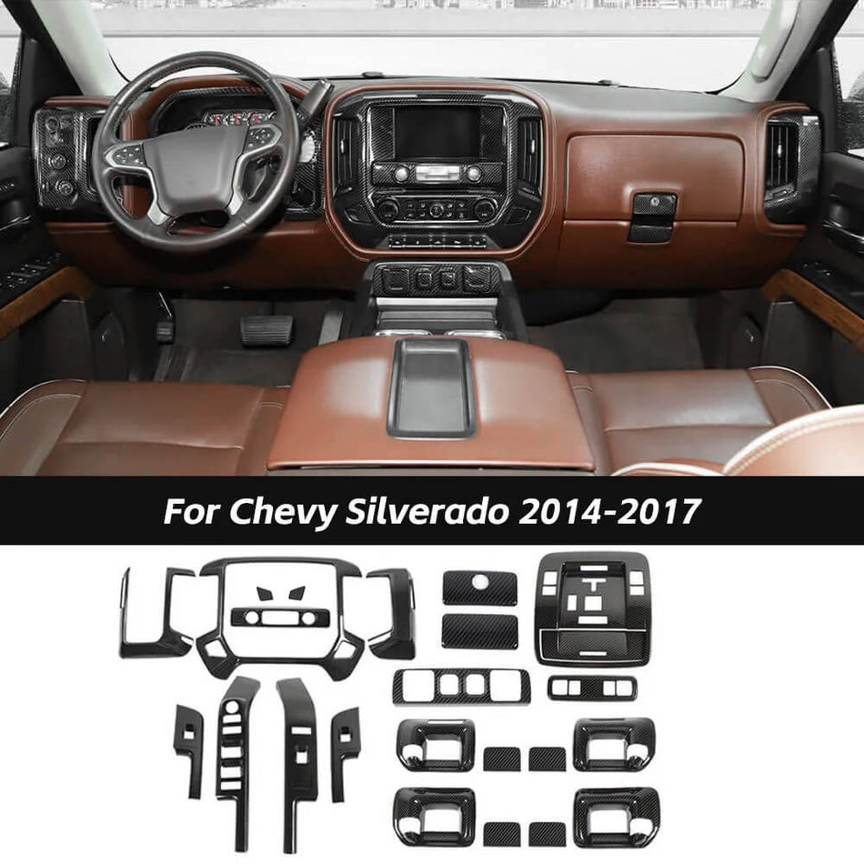 For 2014-2018 Chevy Silverado/ GMC Sierra Interior Decoration Cover Trim Kit