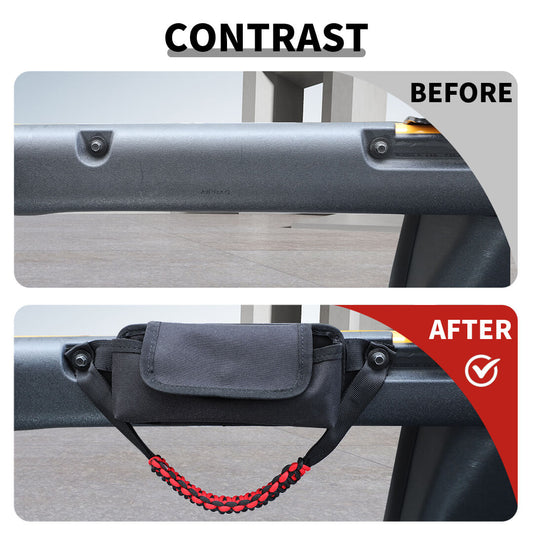 For 2021+ Ford Bronco Front Door Storage Bag Organizer Roll Bar Grab Handle