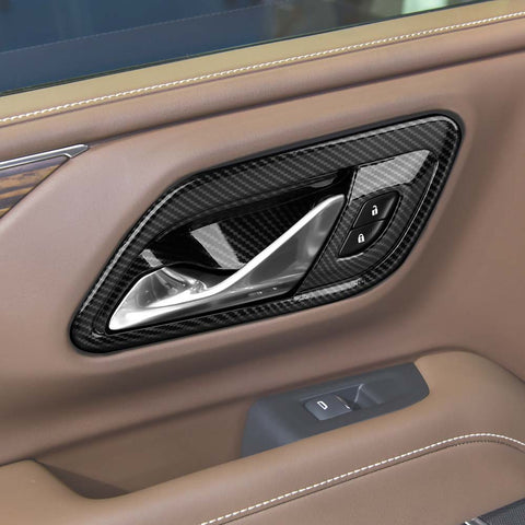 Inside Door Handle Bowl Trim Cover For Chevy Suburban 2020+/Tahoe 2021+ Carbom Fiber Accessories | CheroCar