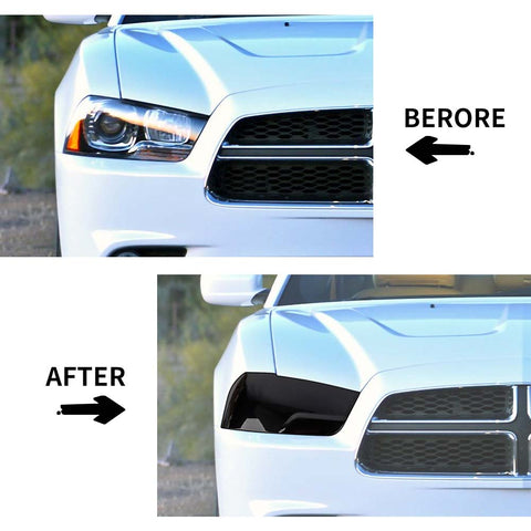 Headlight/Tail light Lamp Cover Trim Kit For Dodge Charger 2011-2014 Blackened Accessories | CheroCar