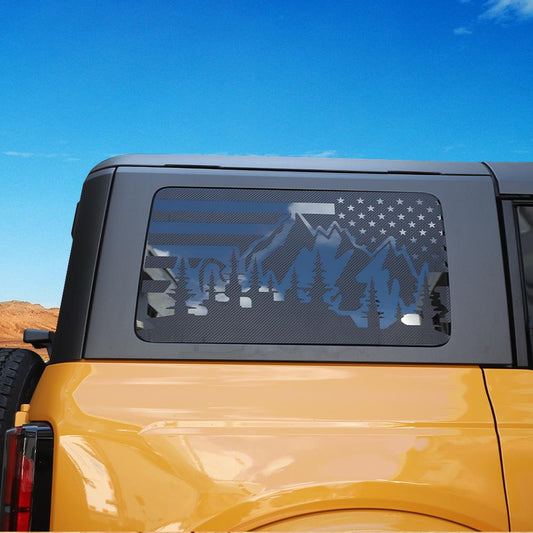 Rear Window Glass Sticker Trim Decals For Ford Bronco 2021+ Accessories | CheroCar