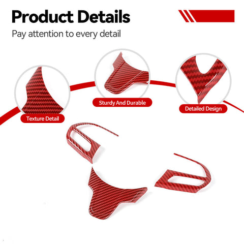 For 2015+ Chrysler 300C Interior Steering Wheel Cover Trim Bezel