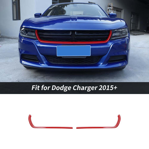 Front Center Grille Grill Cover Trim Strips For Dodge Charger 2015+ Accessories | CheroCar