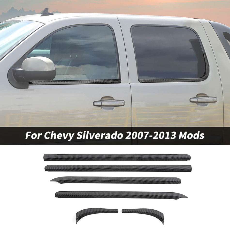 For 2007-2013 Chevy Avalanche/Suburban/Tahoe/Silverado & GMC-YUKON/SIERRA Car Body Window Sill Trim Strips Cover