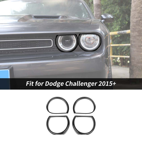 Front Headlight Lamp Cover Trim Bezels For Dodge Challenger 2015+ Accessories | CheroCar