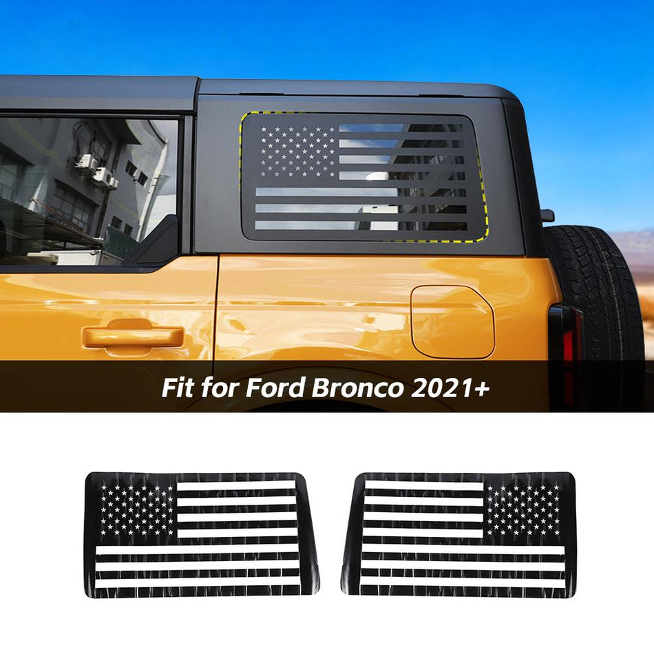 For 2021+ Ford Bronco Rear Window Decor Sticker Trim Decals US Flag