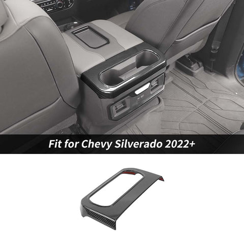 Armrest Box Rear Cup Holder Panel Trim For Chevy Silverado 1500/GMC Sierra 2022+ Accessories | CheroCar