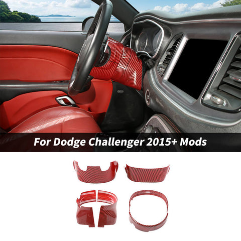 For 2015+ Dodge Challenger/Chrysle 300C/2011+ Charger/2014+ Durango Electric Adjust Steering Wheel Base Cover Trim