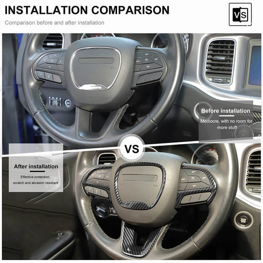 For 2015+ Dodge Charger Steering Wheel Instrument Dash Panel Cover Trim Kit