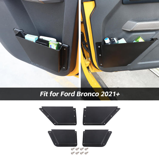 For 2021+ Ford Bronco Iron Front & Rear Door Pockets Storage Box