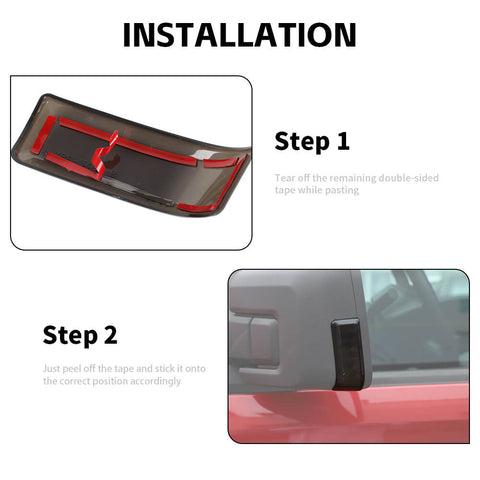 For 2021+ Ford F150 Rearview Mirror Turn Signal Light Decor Lamp Trim Smoked Black