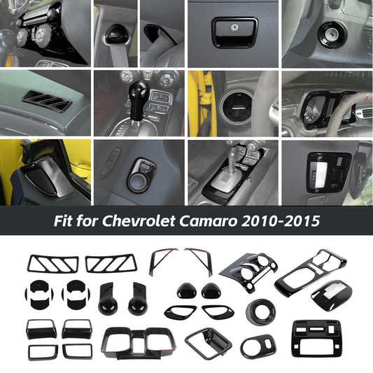 30 x Interior Center Console Full Trim Cover Kit For Chevrolet Camaro 2010-2015 Black Accessories | CheroCar