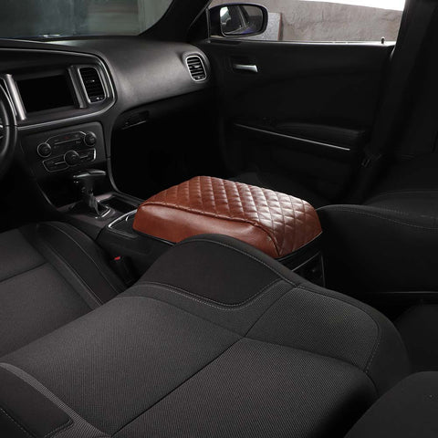 Center Console Cover Armrest Box Leather Pad Cover For Dodge Charger/Chrysler 300C 2011+ Accessories | CheroCar