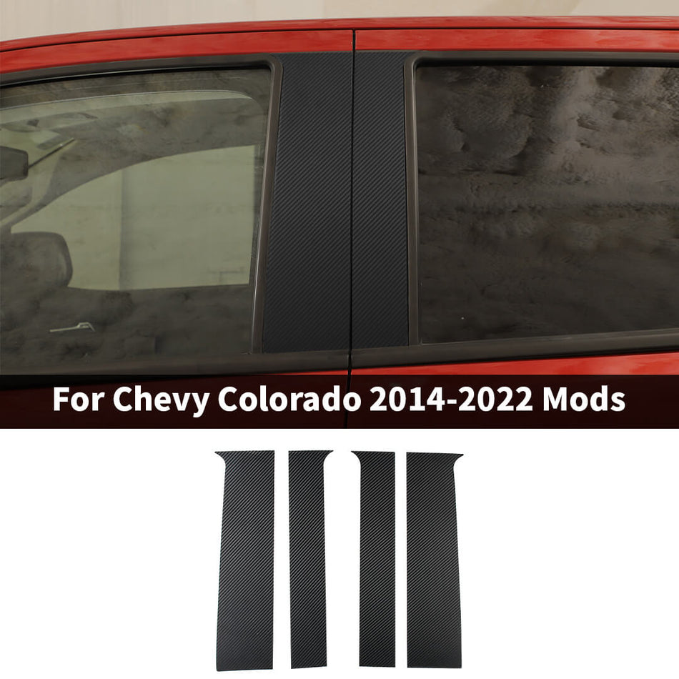 For 2014-2022 Chevy Colorado/GMC-CANYON Car Window B-Pillar Posts Trim Sticker Decal Cover (4 pcs)