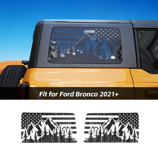 Rear Window Glass Sticker Trim Decals For Ford Bronco 2021+ Accessories | CheroCar