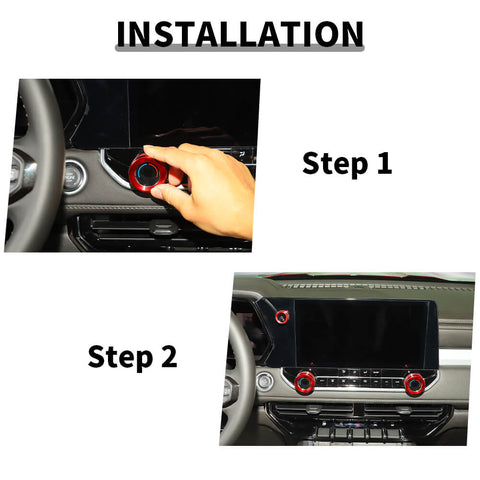 For 2024+ Chevy Colorado Center Console Dash GPS Knob Adjustment Ring Trim