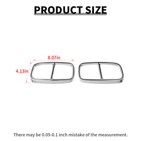 For 2015+ Dodge Challenger Tail Tailpipe Throat Exhaust Pipes Decor Cover Trim