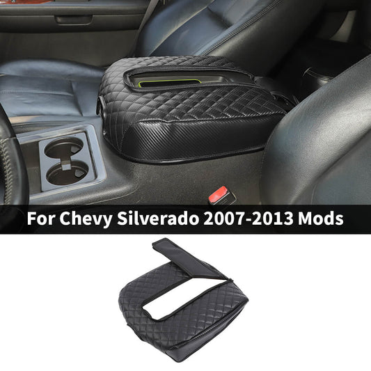 For 2007-2013 Chevy Silverado/Suburban/Avalanche/Tahoe/GMC-YUKON/SIERRA Leather Center Console Armrest Box Cover Pad Trim