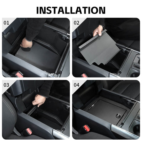 For 2021+ Ford F150 Car Lockable Console Armrest Safe Storage Box Combination Lock