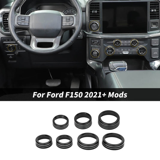For 2021+ Ford F 150 Air Conditioner Headlight 4WD Trailer Switch Knob Tring Ring Kit