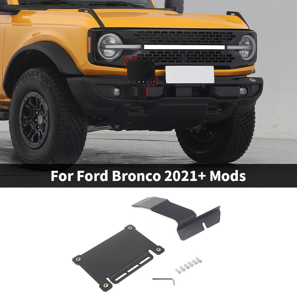For 2021+ Ford Bronco Exterior Front License Plate Holder Mount Bracket Bezel Accessories