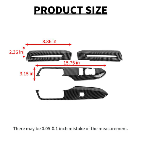 For 2015+ Ford Mustang Carbon Fiber Door And Window Lift Handle Trim Cover Suitable