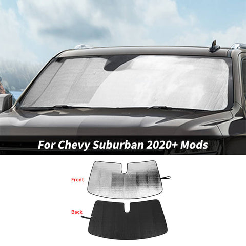 For Chevy 2020+ Suburban/ 2021+Tahoe/GMC YUKON Front Windshield Sunshade Sun Visor Heat UV