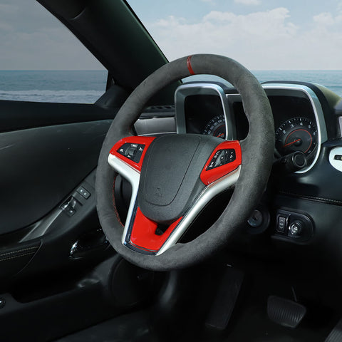 For 2012-2015 Chevy Camaro Interior Steering Wheel Cover Trim Bezels