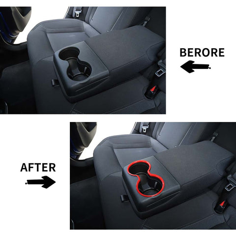 Rear Armrest Box Cup Holder Decor Ring Trim For Dodge Charger 2010+ Accessories | CheroCar