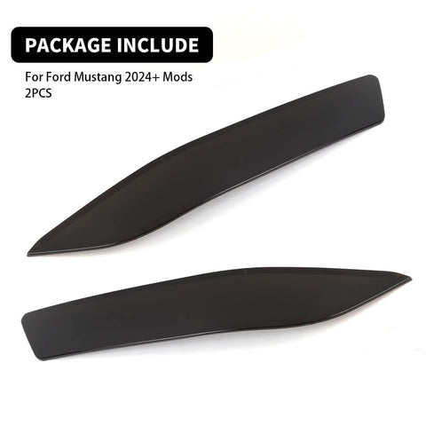 For 2024+ Ford Mustang Smoked Black Front Headlight Lamp Cover Trim Accessories