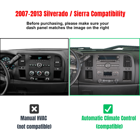 For 2007-2013 Chevy Silverado/GMC SIERRA Center Console Vent Dash Trim Cover (Automatic Climate Control Only)