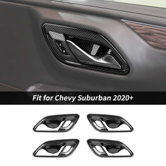 Inside Door Handle Bowl Trim Cover For Chevy Suburban 2020+/Tahoe 2021+ Carbom Fiber Accessories | CheroCar