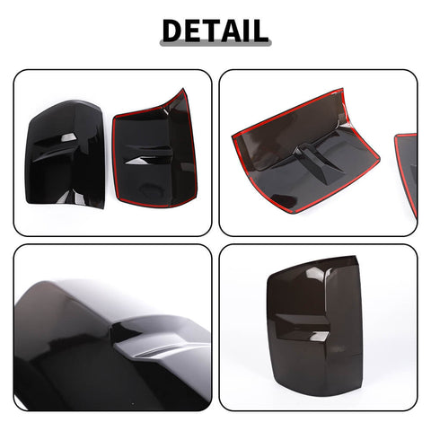 For 2014-2018 Chevy Silverado Side Rear Tail Light Lamp Cover Trim Decor Smoke Black