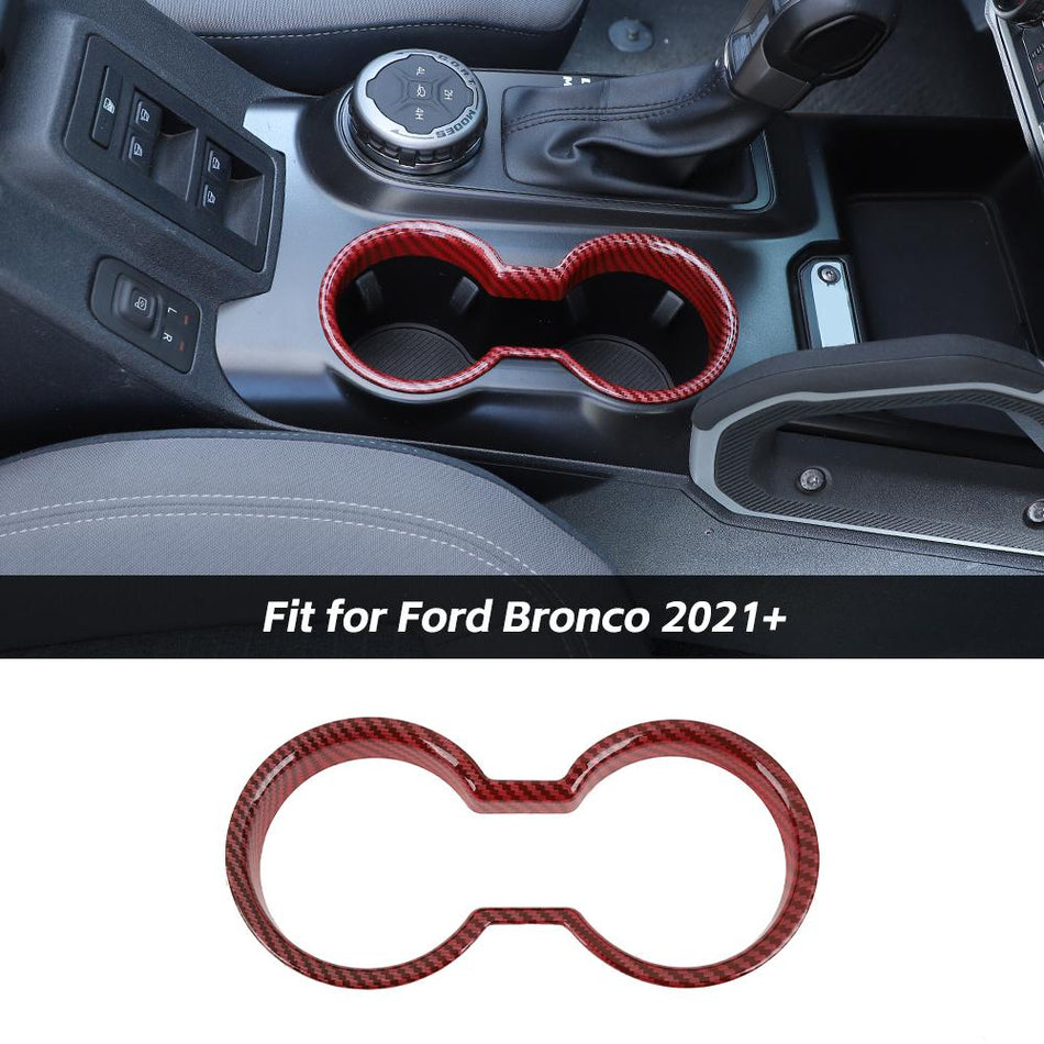 For 2021+ Ford Bronco Front Water Cup Holder Cover Trim Bezel
