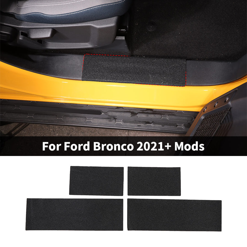 For 2021+ Ford Bronco 4 Door Inner & Outer Scuff Plate Guards Anti-Scratch Entry Threshold Covers Stickers（4 pcs）