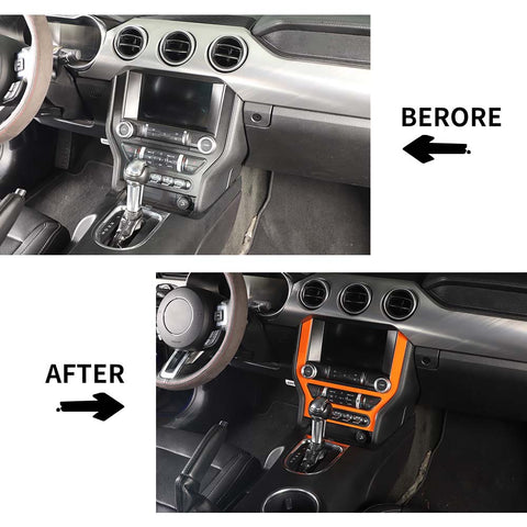 13 x Interior Center Console Trim Cover Kit For Ford Mustang 2015+ Orange Accessories | CheroCar