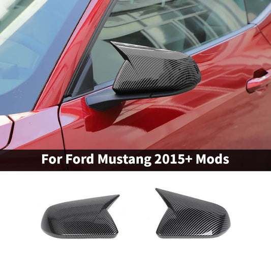 For 2015+ Ford Mustang Rearview Mirror Shell Cover Mirrors Cap Trim (2 pcs)