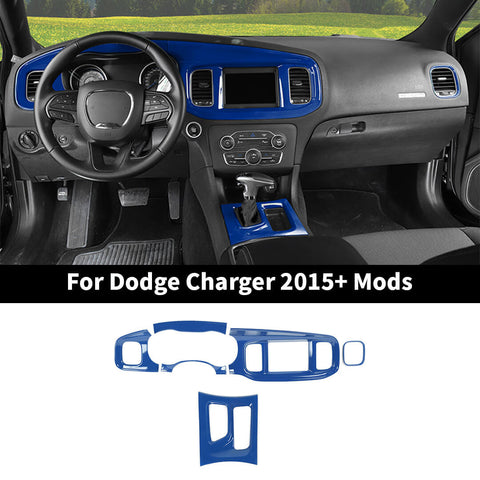 For 2015+ Dodge Charger 8.4 Inches Screen Console Dashboard Gear Shift Box Cover Trim