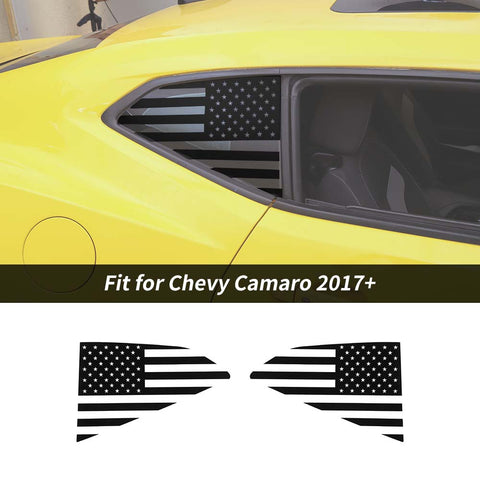 Rear Quarter Window Sticker Trim For Chevy Camaro 2017+ US Flag Accessories | CheroCar